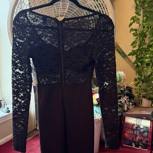 Chic Black Lace Long Sleeve Dress